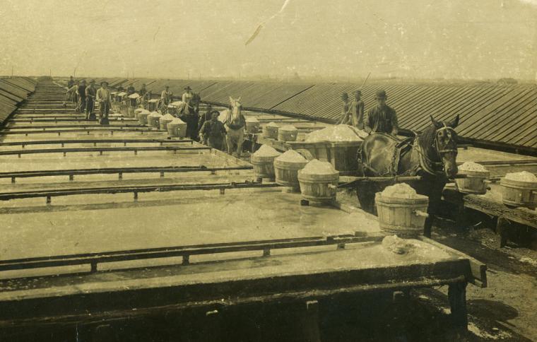 Salt vats on the shores of Onondaga Lake in the early 20th century