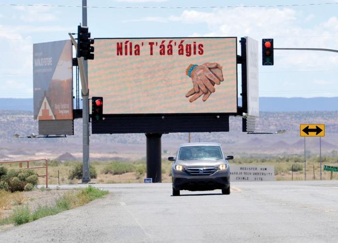 A billboard instructing people to wash their hands