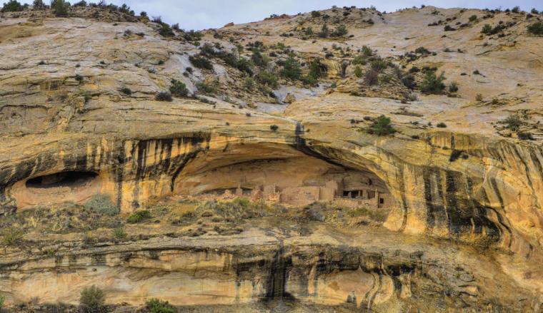 Dwellings, granaries and ceremonial buildings tucked into cliffs