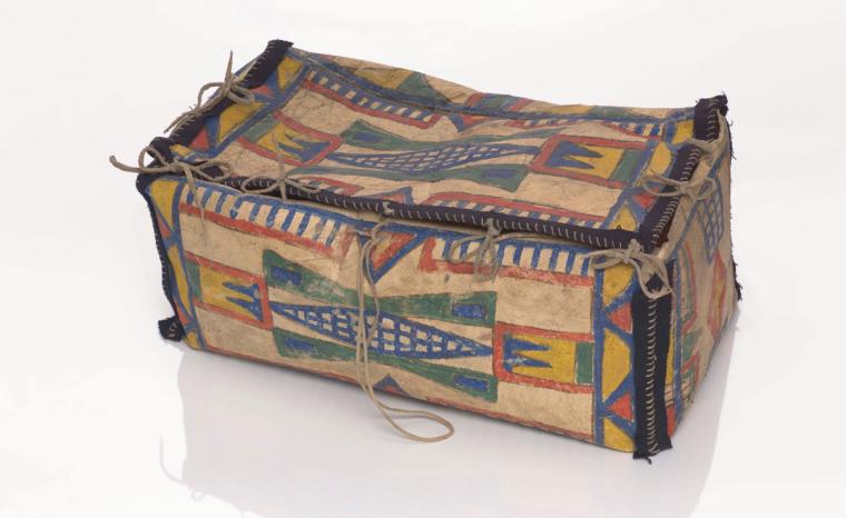 Leather, painted trunk