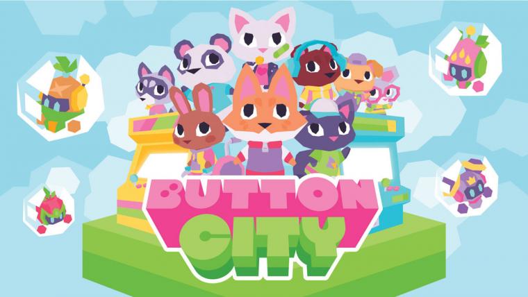A still showing the characters of 'Button City'