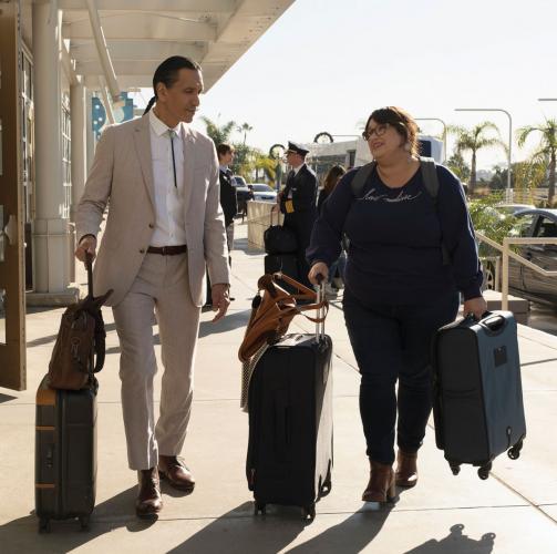 Michael Greyeyes and Jana Schmieding in 'Rutherford Falls'