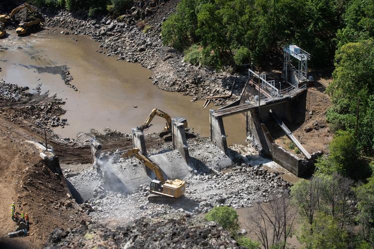 Dam infrastructure in the process of being dismantled