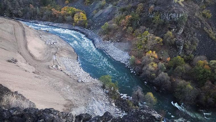 A river flowing freely after the removal of a dam