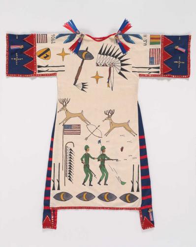 A dress decorated with narrative art