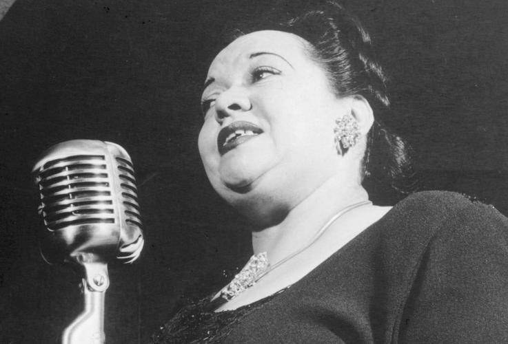 Mildred Bailey singing at Carnegie Hall in 1947.