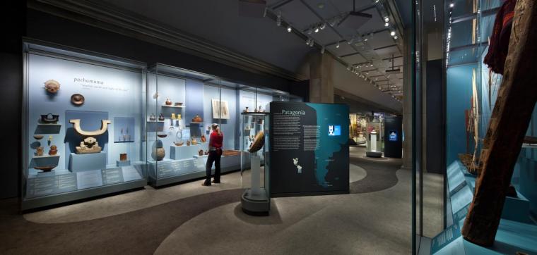 A person tours the gallery in the National Museum of the American Indian