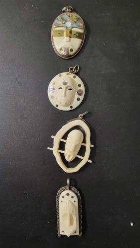 Fraudulent amulet based on white Aleut masks