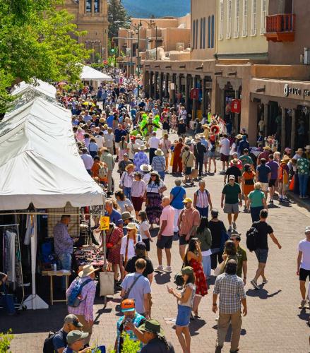 A crowd of people at the Sante Fe Art Market
