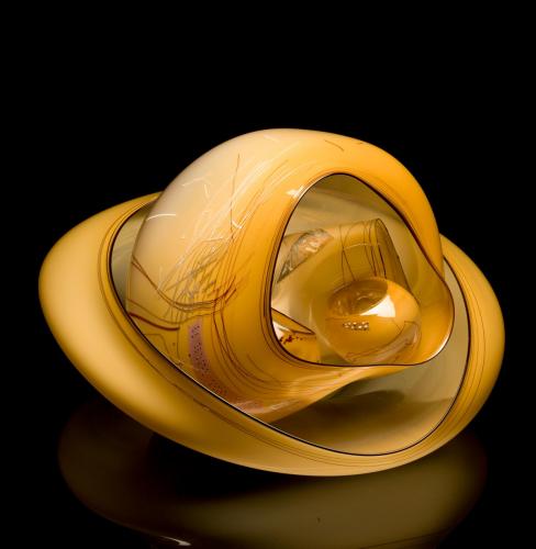 A golden glass sculpture