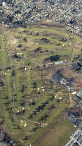 An aerial photograph of Octagon Earthwork
