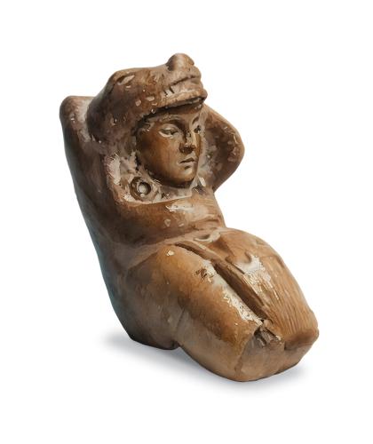Painting of a religious figurine found at the Cherry Valley Ellipse earthwork.