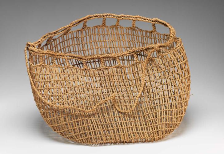 A basket woven with seagrass