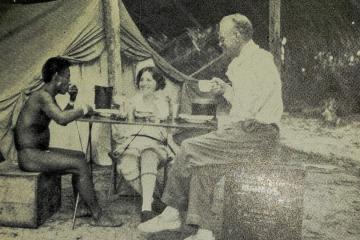 Dr. and Mrs. Dickey take tea with a Tukanoan chief