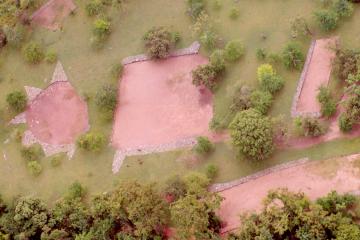 Aerial photograph of the Indigenous Ceremonial Center of Tibes