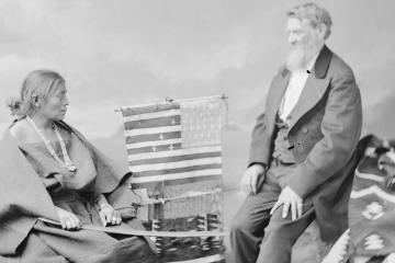 Juanita, or Asdzáá Tł’ogi (Diné [Navajo]), posing with Indian agent William F.M.