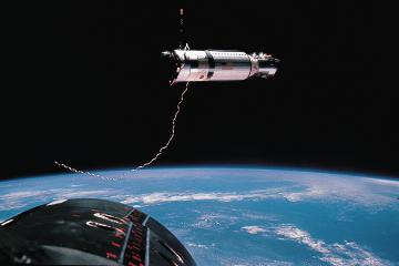 Agena rocket docking at Gemini space capsule