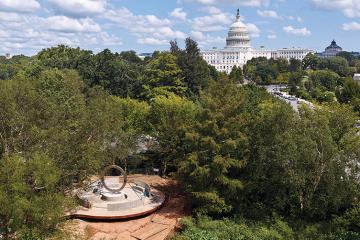 National Native American Veterans Memorial as seen from the National Museum of the American Indian in Washington, D.C.